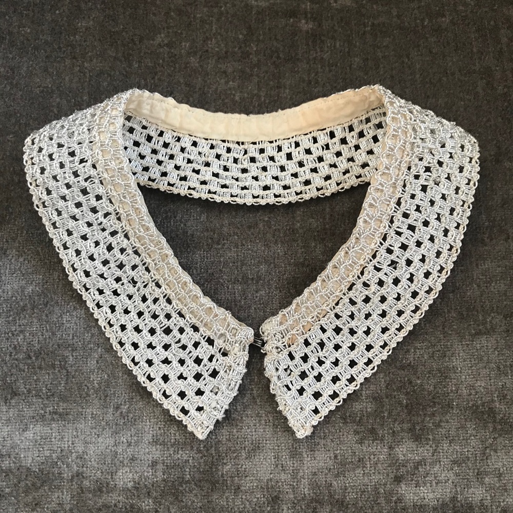 Vintage silver woven collar necklace